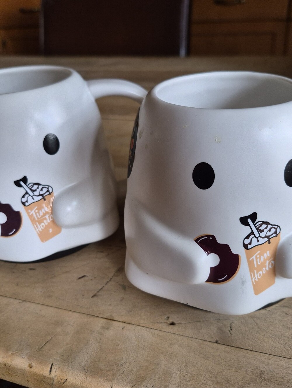 2 Tim Hortons 2025 Limited Edition Color Changing Ghost Mugs, 20 oz